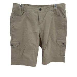 Kuhl Women's Tan Cargo Shorts size 14. Outdoorsy camping hiking